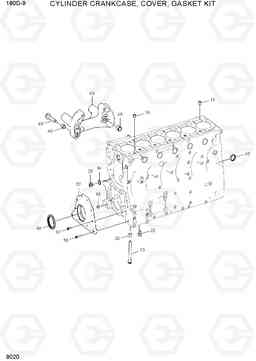 9020 CYLINDER CRANKCASE,COVER,GASKET KIT 180D-9, Hyundai