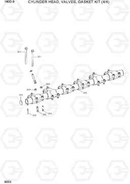 9053 CYLINDER HEAD,VALVES,GASKET KIT (4/4) 180D-9, Hyundai