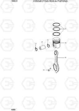 9080 CONNECTING ROD AND PISTONS 180D-9, Hyundai