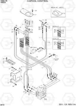 3010 3-SPOOL CONTROL 180D-7E, Hyundai