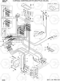 3035 5-SPOOL CONTROL(WITH SHUTTLE VALVE) 180D-7E, Hyundai