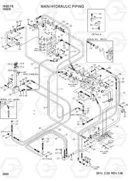 3040 MAIN HYDRAULIC PIPING 180D-7E, Hyundai