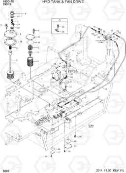 3090 HYD TANK & FAN DRIVE 180D-7E, Hyundai