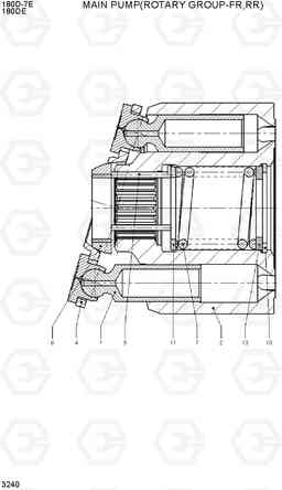 3240 MAIN PUMP(ROTARY GROUP-FR,RR) 180D-7E, Hyundai