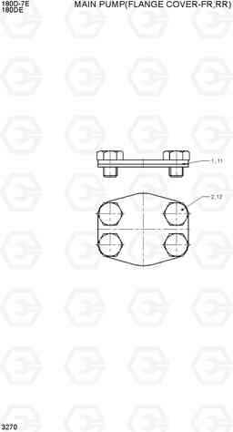 3270 MAIN PUMP(FLANGE COVER-FR,RR) 180D-7E, Hyundai