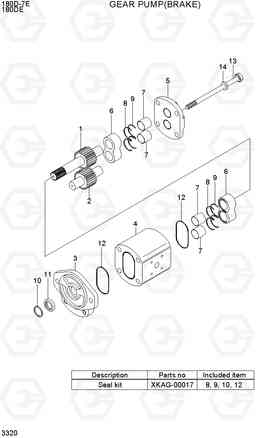 3320 GEAR PUMP(BRAKE) 180D-7E, Hyundai