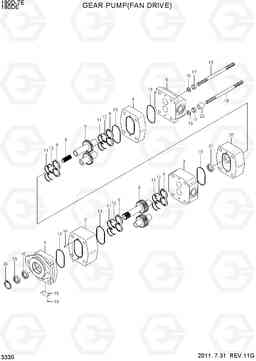 3330 GEAR PUMP(FAN DRIVE) 180D-7E, Hyundai