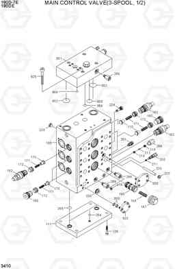 3410 MAIN CONTROL VALVE(3-SPOOL, 1/2) 180D-7E, Hyundai