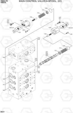 3421 MAIN CONTROL VALVE(4-SPOOL, 2/2) 180D-7E, Hyundai