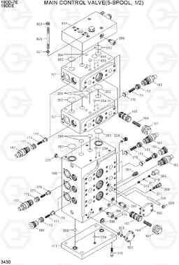 3430 MAIN CONTROL VALVE(5-SPOOL, 1/2) 180D-7E, Hyundai