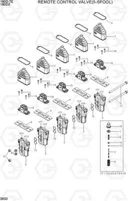 3630 REMOTE CONTROL VALVE(5-SPOOL) 180D-7E, Hyundai