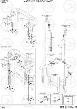 7040 MAST PIPING(V-MAST) 180D-7E, Hyundai