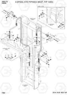 7082 4-SPOOL HYD PIPING 2(V-MAST, F/P 120D) 180D-7E, Hyundai