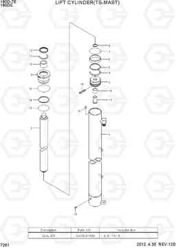 7261 LIFT CYLINDER (TS-MAST) 180D-7E, Hyundai