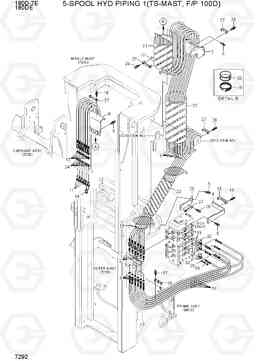 7292 5-SPPOL HYD PIPING 1(TS-MAST, F/P 100D) 180D-7E, Hyundai