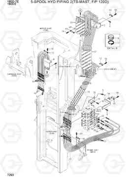 7293 5-SPOOL HYD PIPING 2(TS-MAST, F/P 120D) 180D-7E, Hyundai