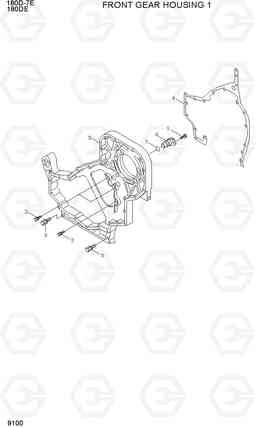 9100 FRONT GEAR HOUSING 1 180D-7E, Hyundai