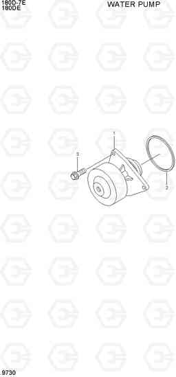 9730 WATER PUMP 180D-7E, Hyundai