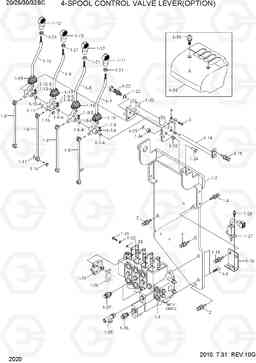 2020 4-SPOOL CONTROL VALVE LEVER(OPTION) 20/25/30/32BC-7, Hyundai