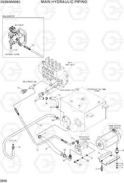 2030 MAIN HYDRAULIC PIPING 20/25/30/32BC-7, Hyundai