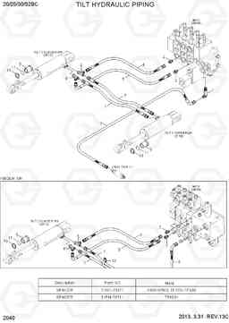 2040 TILT HYDRAULIC PIPING 20/25/30/32BC-7, Hyundai