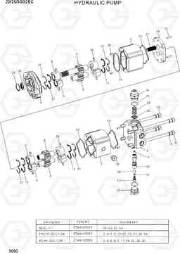 3090 HYDRAULIC PUMP 20/25/30/32BC-7, Hyundai