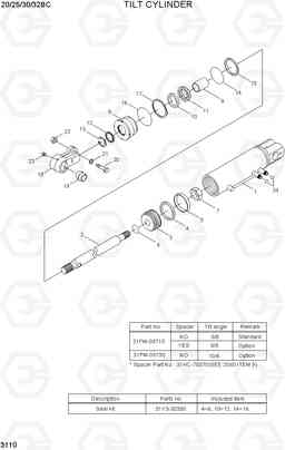 3110 TILT CYLINDER 20/25/30/32BC-7, Hyundai