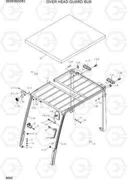 6040 OVERHEAD GUARD 20/25/30/32BC-7, Hyundai