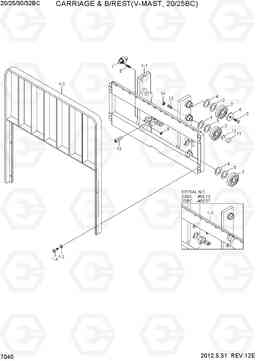 7040 CARRIAGE & B/REST(V-MAST,20/25BC) 20/25/30/32BC-7, Hyundai