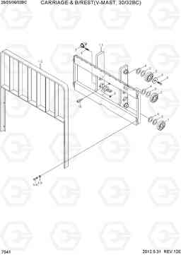 7041 CARRIAGE & B/REST(V-MAST,30/32BC) 20/25/30/32BC-7, Hyundai