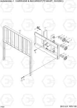 7151 CARRIAGE & B/REST(TF-MAST, 30/32BC) 20/25/30/32BC-7, Hyundai