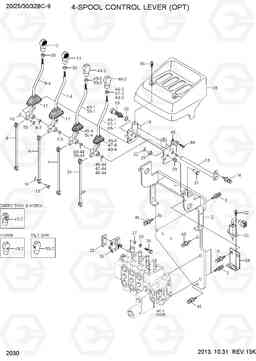 2030 4-SPOOL CONTROL LEVER(OPT) 20/25/30/32BC-9, Hyundai