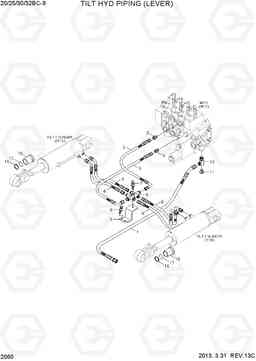 2060 TILT HYD PIPING(LEVER) 20/25/30/32BC-9, Hyundai