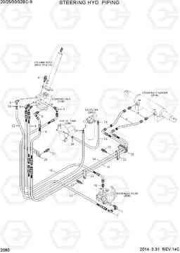 2080 STEERING HYD PIPING 20/25/30/32BC-9, Hyundai