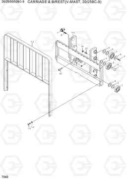 7040 CARRIAGE & B/REST(V-MAST,20/25BC-9) 20/25/30/32BC-9, Hyundai