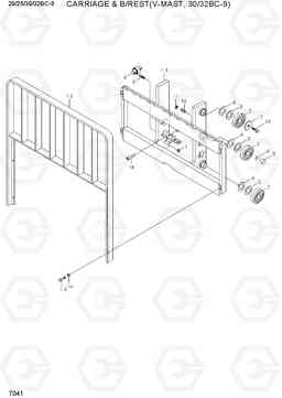 7041 CARRIAGE & B/REST(V-MAST,30/32BC-9) 20/25/30/32BC-9, Hyundai