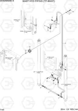 7140 MAST HYD PIPING(TF-MAST) 20/25/30/32BC-9, Hyundai