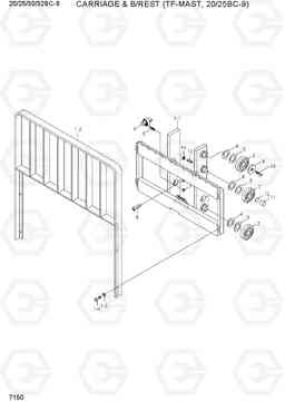 7150 CARRIAGE & B/REST(TF-MAST,20/25BC-9) 20/25/30/32BC-9, Hyundai