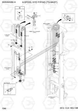 7290 4-SPOOL HYD PIPING(TS-MAST) 20/25/30/32BC-9, Hyundai