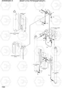 7350 MAST HYD PIPING(QF-MAST) 20/25/30/32BC-9, Hyundai