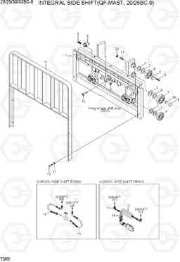 7365 INTEGRAL SIDE SHIFT(QF-MAST, 20/25BC-9) 20/25/30/32BC-9, Hyundai