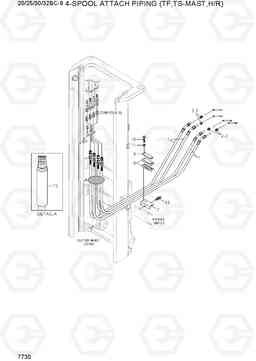 7730 4-SPOOL ATTACH PIPING (TF,TS-MAST,H/R) 20/25/30/32BC-9, Hyundai