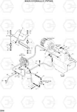 2030 MAIN HYDRAULIC PIPING 20BH/25BH/30BH-7, Hyundai