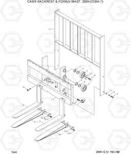 7040 CARR BACKREST & FORK(V-MAST,20BH/25BH-7) 20BH/25BH/30BH-7, Hyundai