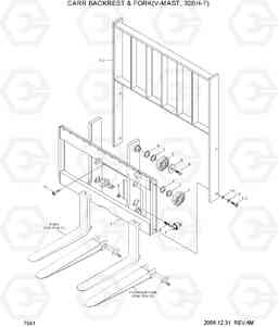 7041 CARR BACKREST & FORK(V-MAST,30BH-7) 20BH/25BH/30BH-7, Hyundai