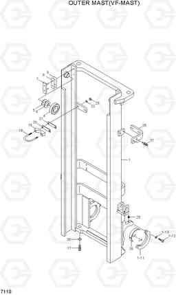 7110 OUTER MAST(VF-MAST) 20BH/25BH/30BH-7, Hyundai