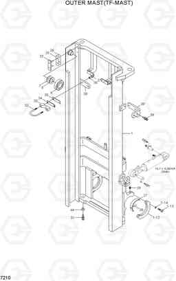 7210 OUTER MAST(TF-MAST) 20BH/25BH/30BH-7, Hyundai