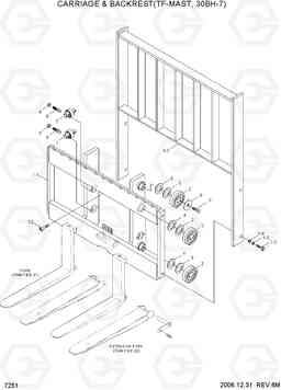 7251 CARRIAGE & BACKREST(TF-MAST,30BH-7) 20BH/25BH/30BH-7, Hyundai