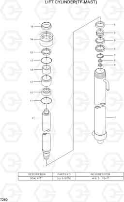 7260 LIFT CYLINDER(TF-MAST) 20BH/25BH/30BH-7, Hyundai