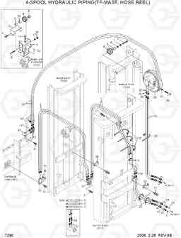 7290 4-SPOOL HYDRAULIC PIPING(TF-MAST,H/R) 20BH/25BH/30BH-7, Hyundai